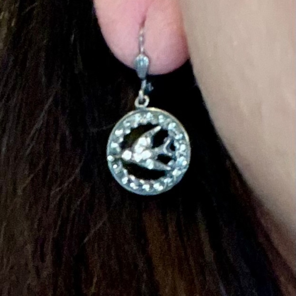 Vintage earrings- swallow bird motif